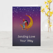 Liebe und Romantik mit Sternen und Mond Karte (Gelbe Blume)