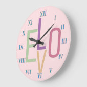 Liebe und römische Nummern Große Wanduhr (Winkel)