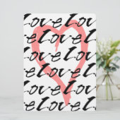 Liebe-und rosa Herz-hübsche Hochzeits-Einladung Einladung (Stehend Vorderseite)