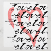 Liebe-und rosa Herz-hübsche Hochzeits-Einladung Einladung (Vorne/Hinten)
