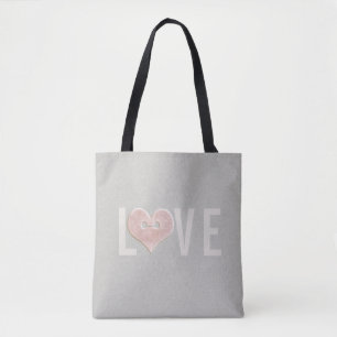 LIEBE und rosa Herz Tragetasche Tasche