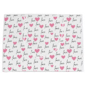 Liebe und rosa Herzen Große Geschenktüte (Vorderseite)