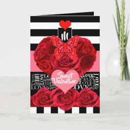 Liebe und Rose Blackboard-Stil Feiertagskarte
