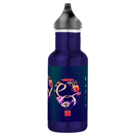 "Liebe" und Rose Heißluftballons Edelstahlflasche (Rechts)