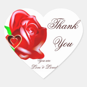 Liebe und Rose_ Herz-Aufkleber