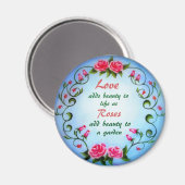 Liebe und Rose Magnet (Vorderseite/Rückseite)