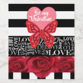 Liebe und Rose Tafelwein Weinetikett (Einzelnes Label)