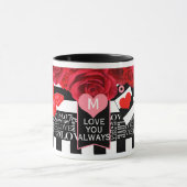 Liebe und Rose Tasse im Blackboard-Stil (Zentrum)