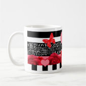 Liebe und Rose Tasse im Blackboard-Stil (Links)