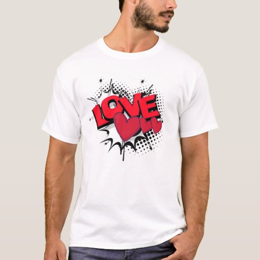 Liebe und Rote Herzen T - Shirt (Vorderseite)