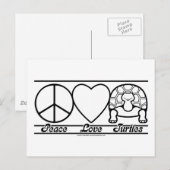 Liebe und Schildkröten Postkarte (Vorne/Hinten)