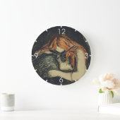 Liebe und Schmerz (The Vampire) (von Edvard Munch) Große Wanduhr (Zuhause)