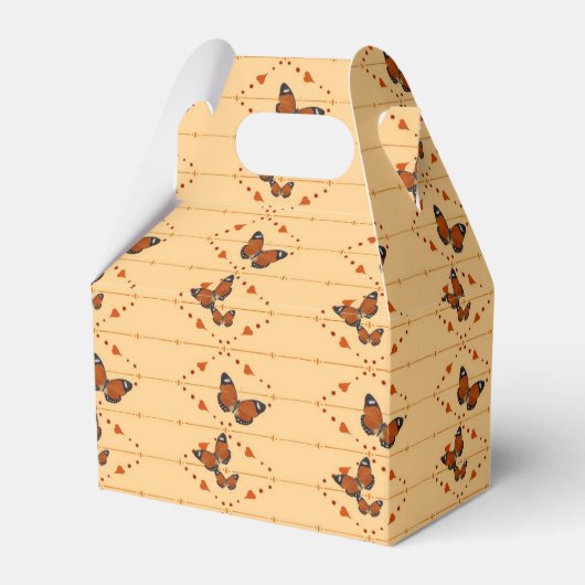 Liebe und Schmetterlinge in Orange Geschenkschachtel (Vorderseite)