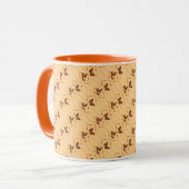 Liebe und Schmetterlinge in Orange Tasse (Vorderseite Links)