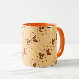 Liebe und Schmetterlinge in orange Version 2 Tasse