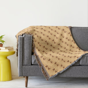 Liebe und Schmetterlinge in orangefarbener Diagona Decke