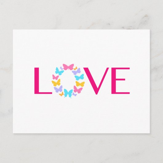 Liebe und Schmetterlinge Postkarte (Vorderseite)