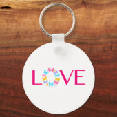 Liebe und Schmetterlinge Schlüsselanhänger (Vorderseite)