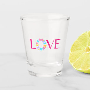 Liebe und Schmetterlinge Schnapsglas