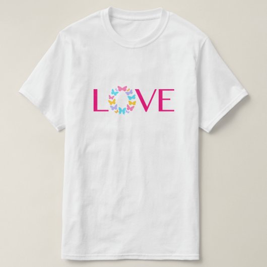 Liebe und Schmetterlinge T - Shirt (Design vorne)