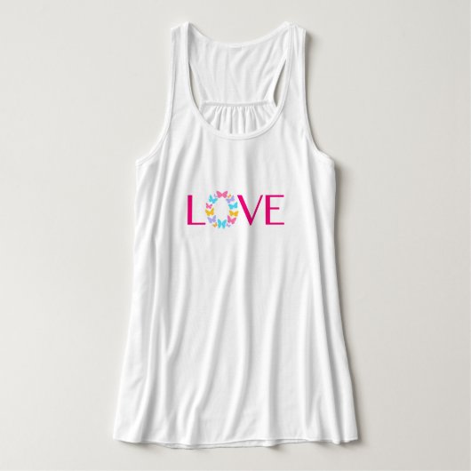 Liebe und Schmetterlinge Tank Top (Design Vorderseite)