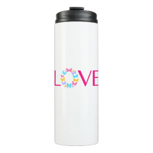 Liebe und Schmetterlinge Thermosbecher