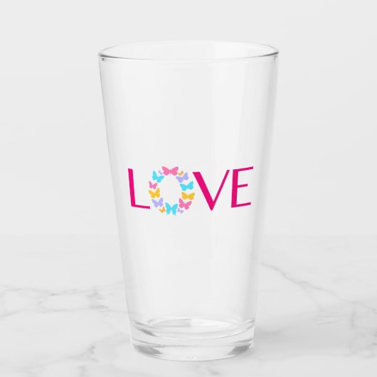 Liebe- und Schmetterlingsglas Glas (Vorderseite)
