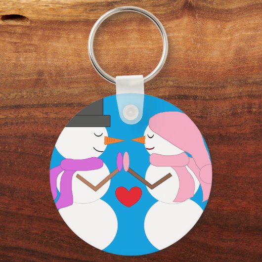 Liebe und Schneemenschen Schlüsselanhänger (Rückseite)