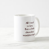 Liebe und Schokolade Keramik Tasse (VorderseiteRechts)