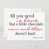 Liebe und Schokolade Postkarte (Vorne/Hinten)
