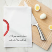 Liebe und schwarzes Labor Geschirrtuch (Viertel Falte)