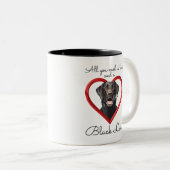 Liebe und schwarzes Labor Zweifarbige Tasse (VorderseiteRechts)