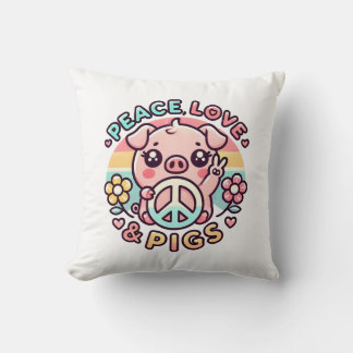 Liebe und Schweine Pillow Kissen