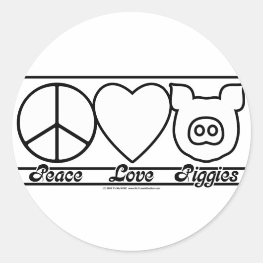 Liebe und Schweine Runder Aufkleber (Vorderseite)