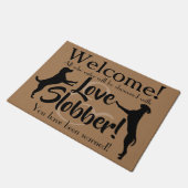 Liebe und Slobber Funny Dog Lover Wecome Mat Fußmatte (Schrägansicht)
