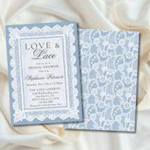Liebe und Spitze Vintage Blaue Spitze Brautparty