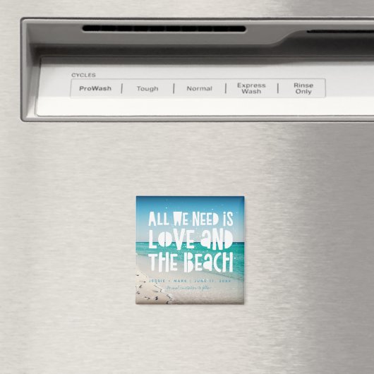 Liebe und Strand Ziel Save the Date Magnet (In Situ (Geschirrspüler))