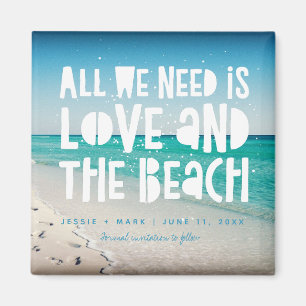Liebe und Strand Ziel Save the Date Magnet