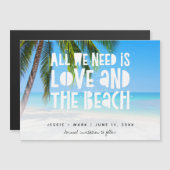 Liebe und Strand Ziel Save the Date Magnetkarte (Vorne/Hinten)