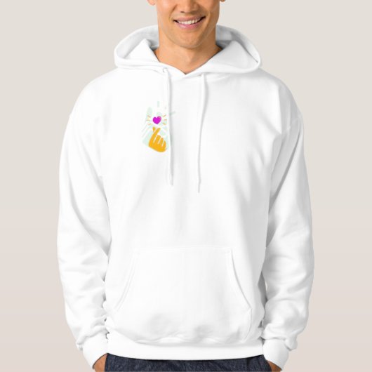 Liebe und Support Handgesture Unisex Hoodie Design (Vorderseite)