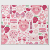 Liebe und Süße Muster Geschenkpapier (Flach)