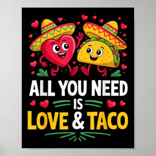 Liebe und Taco Sombrero Outfit Funny Mexicaner Cin Poster