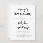 Liebe und Tacos Modernes Abendessen mit Minimalist Einladung (Vorderseite)