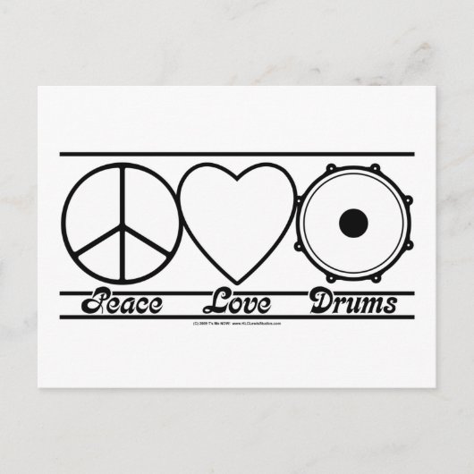 Liebe und Trommeln Postkarte (Vorderseite)