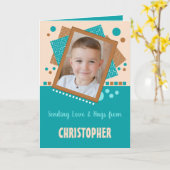 Liebe und türkisfarbenes Foto Karte (Gelbe Blume)