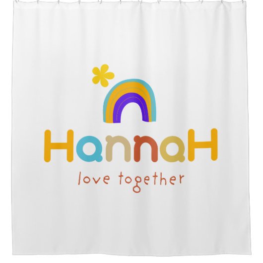 Liebe und Typografie Duschvorhang (Vorderseite)