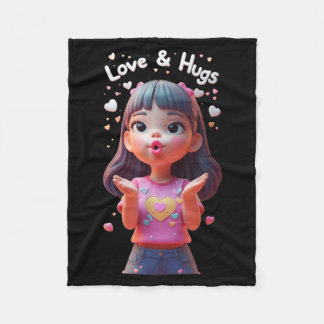 Liebe und Umarmungen Lustiges Unisex-Design für Mä Fleecedecke