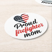 Liebe und Unterstützung ehren Feuerwehrmütter Runder Pappuntersetzer (Angewinkelt)