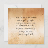 Liebe und Unterstützung für einen chronisch kranke Karte (Rückseite)