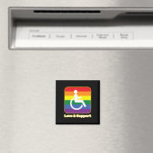 Liebe und Unterstützung von Regenbogenmenschen mit Magnet (In Situ (Geschirrspüler))